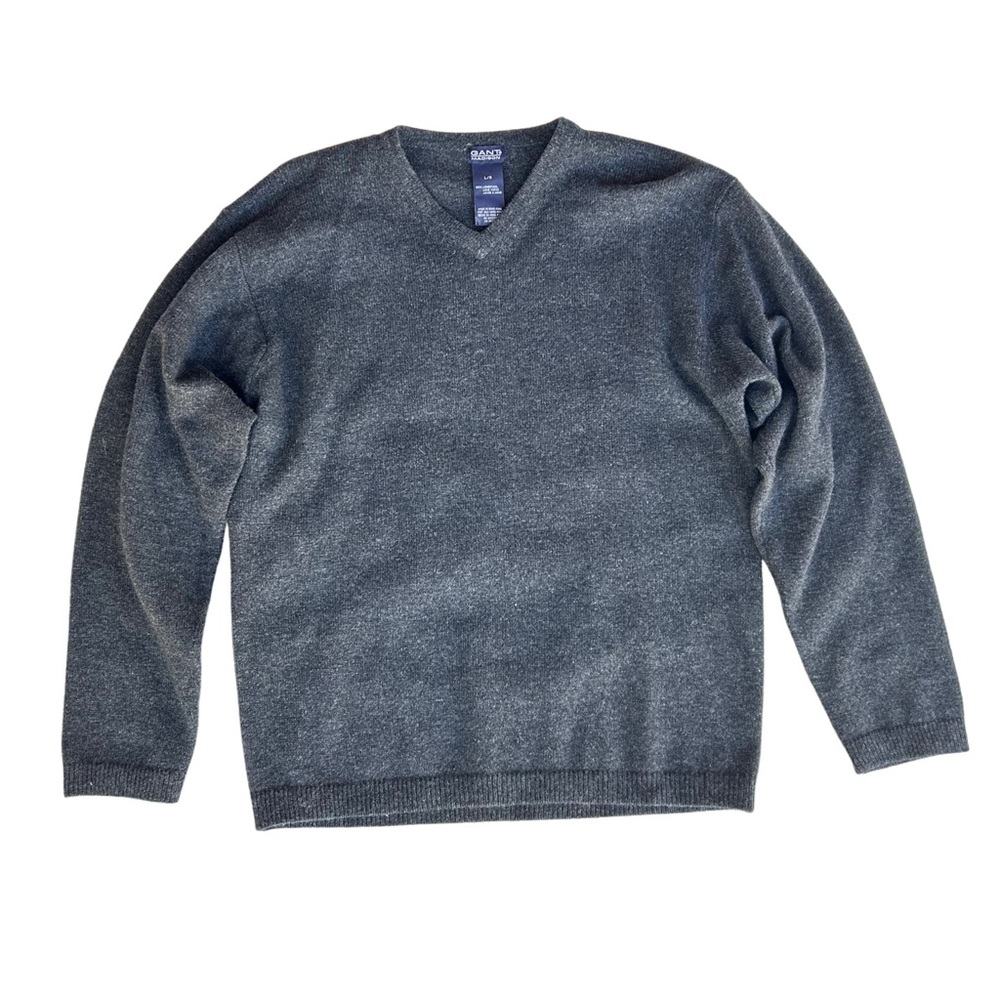 Gant Men's V-Neck Sweater in Charcoal Gray